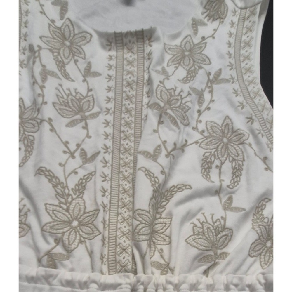 J Jill white sleeveless embroidered tassel tie waist babydoll dress 2XL boho - Picture 7 of 16